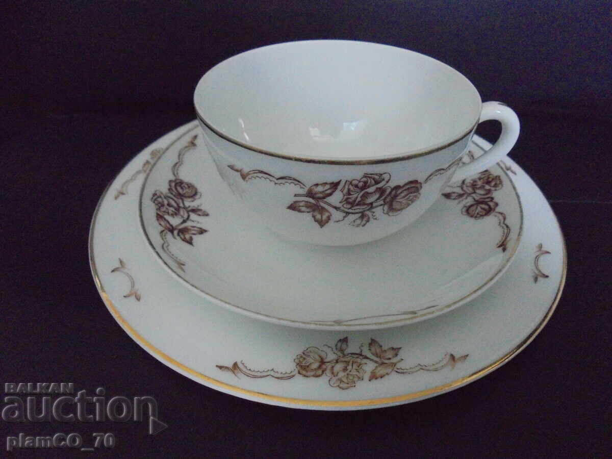 №*8701 Vintage σετ τριών τεμαχίων από πορσελάνη H&C CHODAU