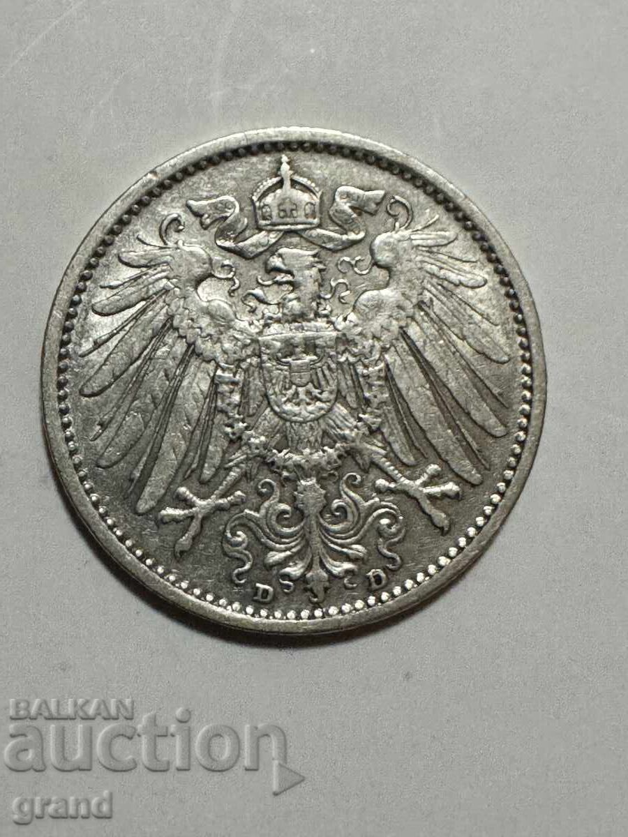 1 marcă 1908, Germania argint cu preț € 12.00 | 23.47 BGN