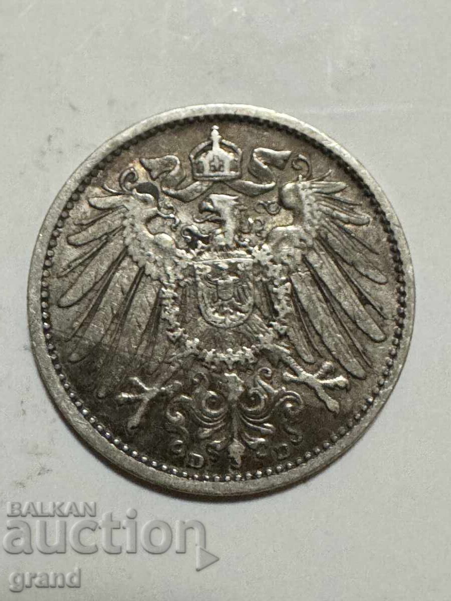 1 марка 1907, Германия сребро с цена € 12.00 | 23.47 лв.