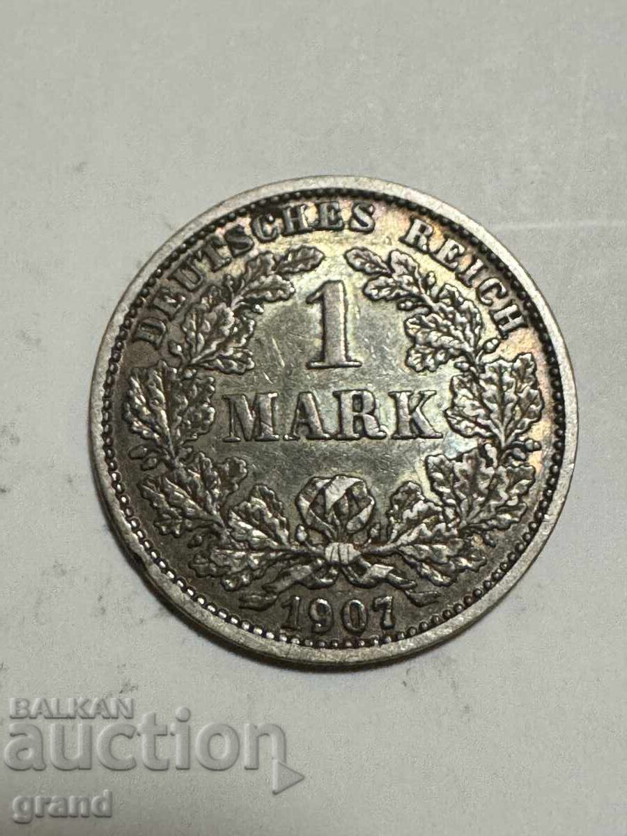 1 марка 1907, Германия сребро