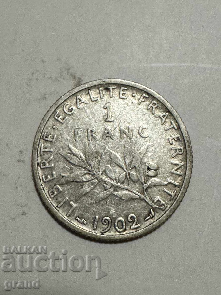 1 franc 1902, Franța argint