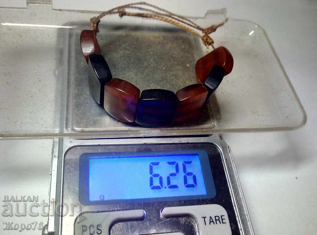 Delivery of Old BRACELET 100% Natural RED AMBER and COGNAC with DAMAR