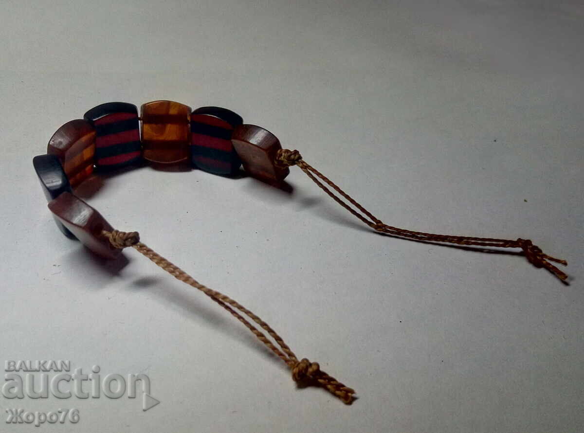 Old BRACELET 100% Natural RED AMBER and COGNAC with DAMAR - 5