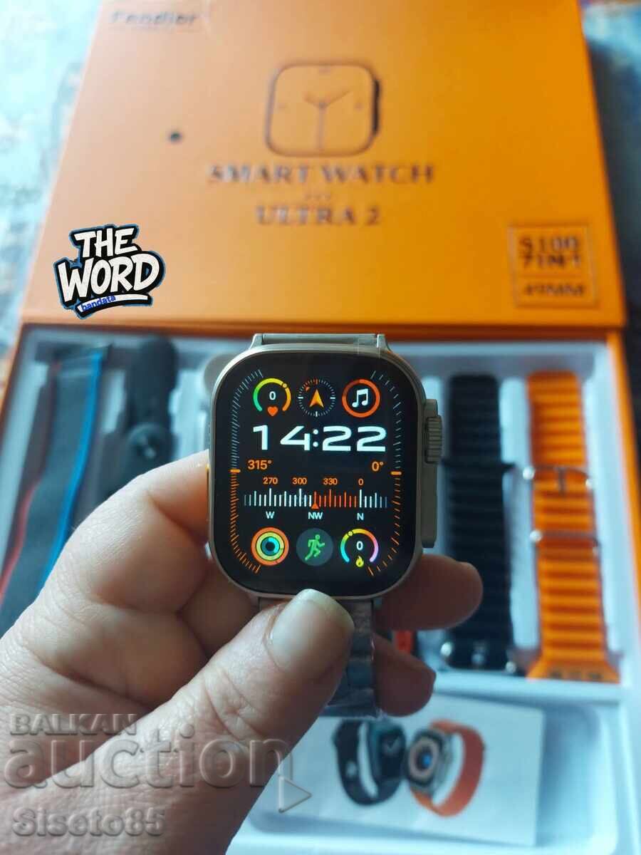 Смарт часовник 2023 New smart watch S100 ultra 7 in 1 strap