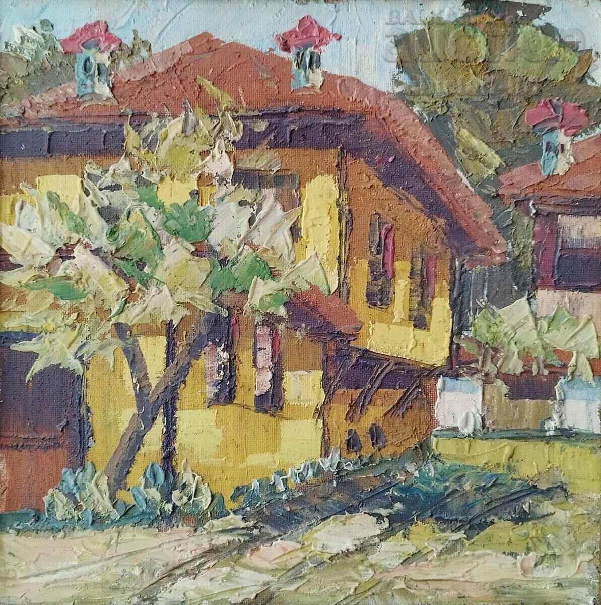Painting "Karlovska Stara Kashta", 1994, artist D. Pachov with price € 220.00 | 430.28 BGN