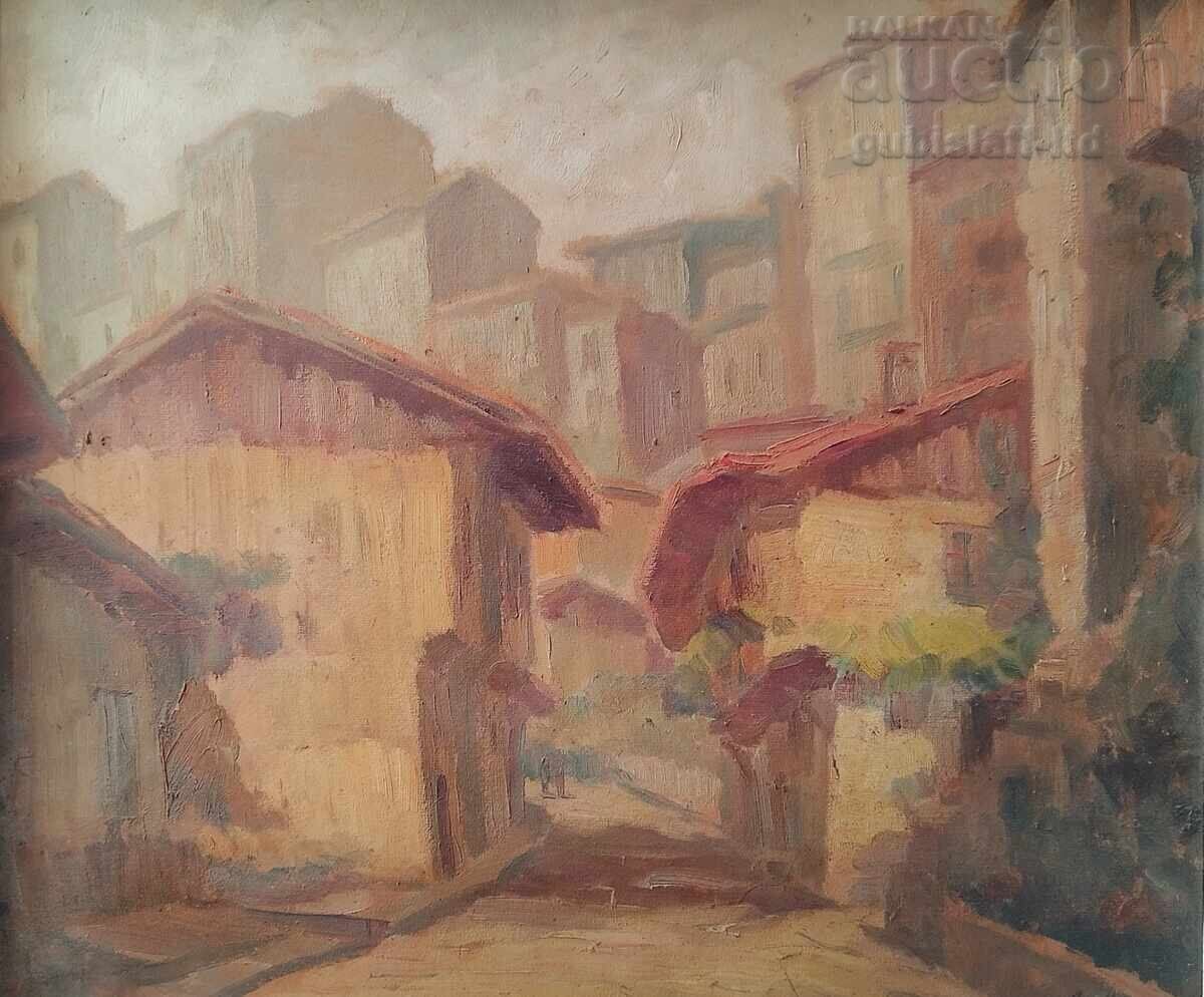 Painting "V. Tarnovo-Gurko Street", artist Asen Momchev (1906-1994) with price € 1900.00 | 3716.09 BGN