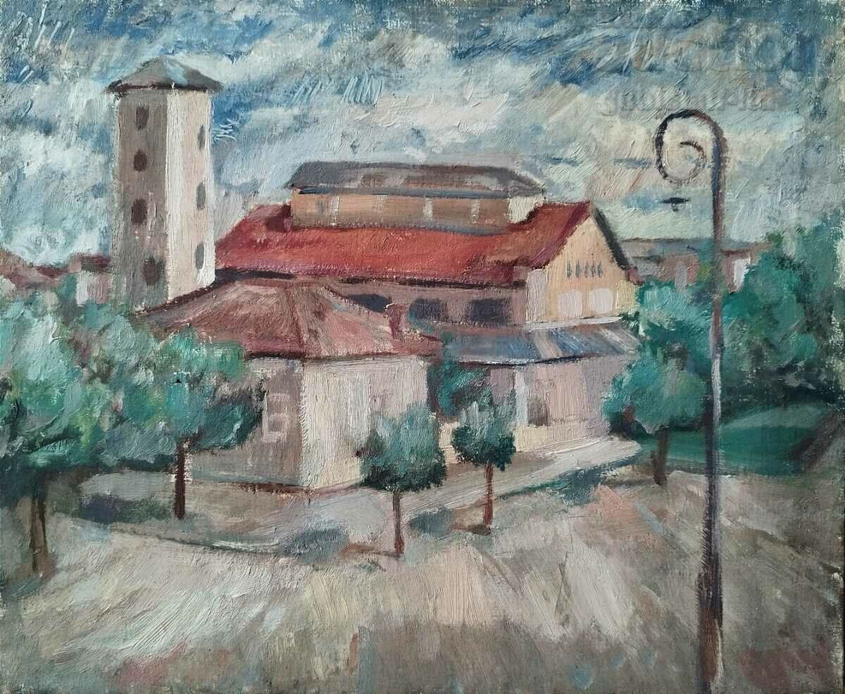Картина, пейзаж, худ. Д. Македонски (1914-1993)