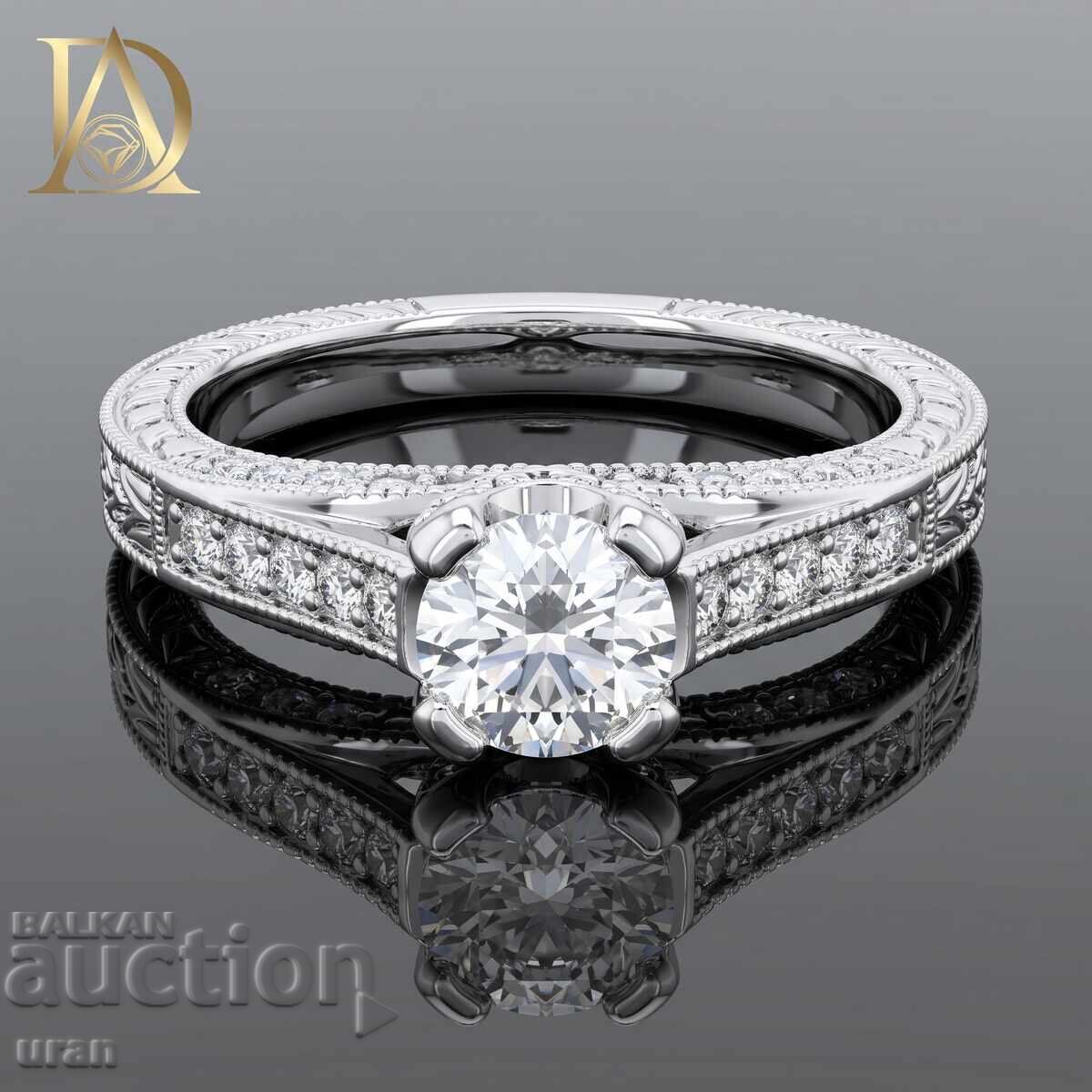 Inel Vintage din Aur cu Diamante Naturale de 0.78ct