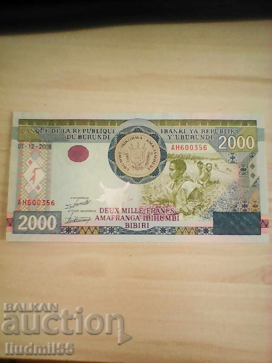 Burundi - 2000 Francs UNC 2008