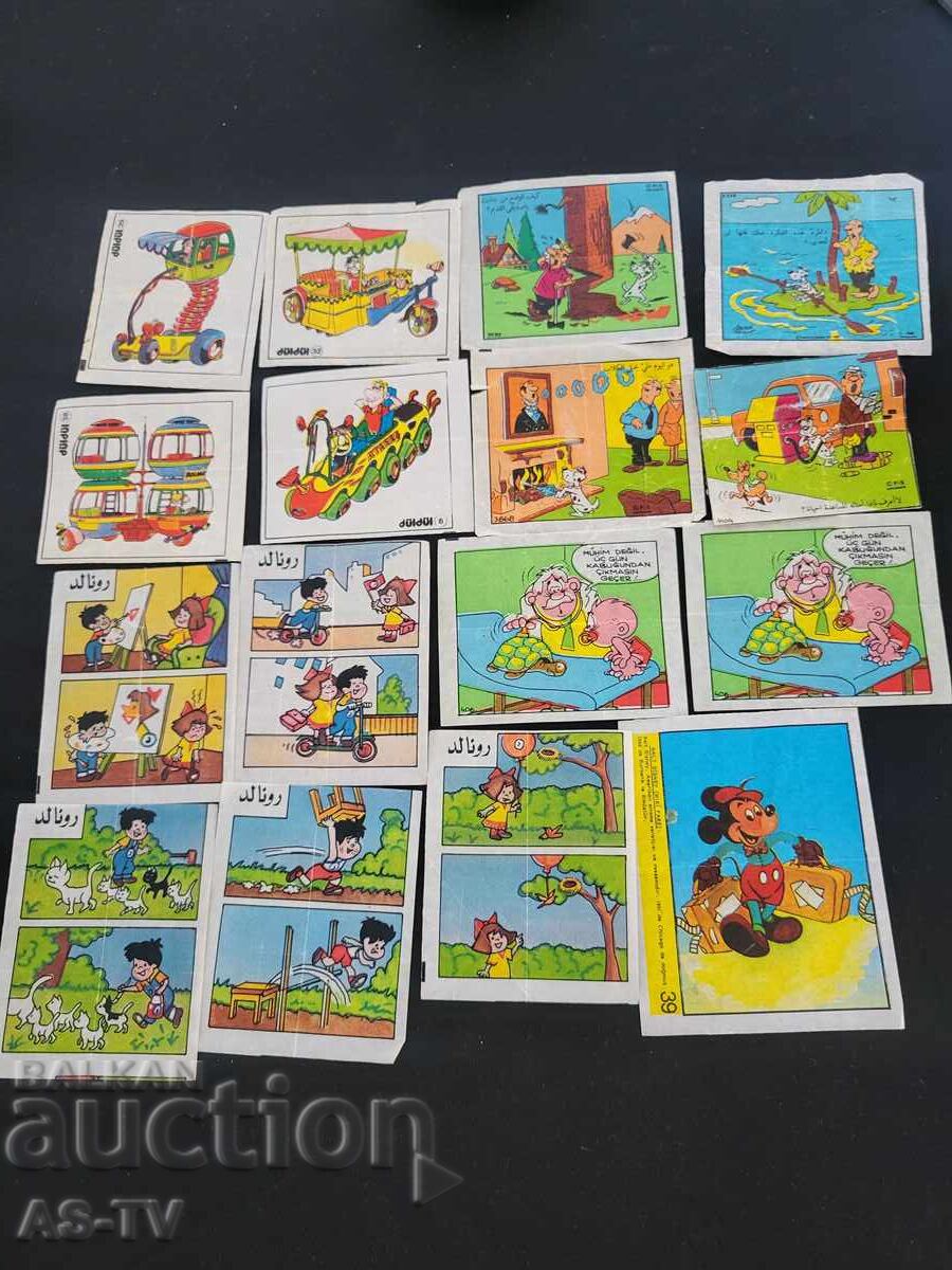 Lot of bubble gum stickers