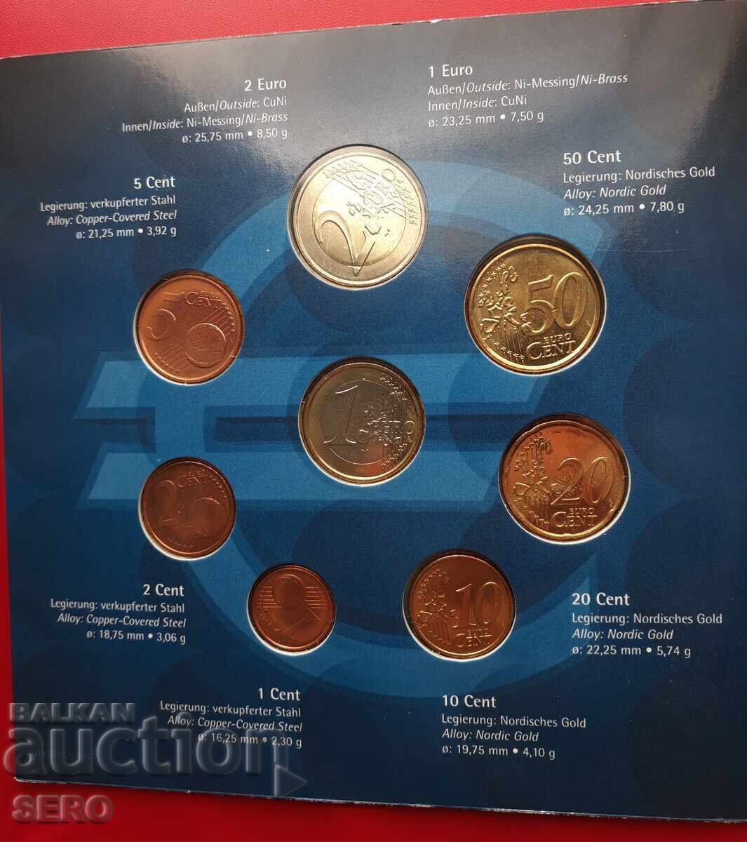 Livrarea Belgia-SET 1999-2000 din 8 monede euro Livrarea Belgia-SET 1999-2000 din 8 monede euro