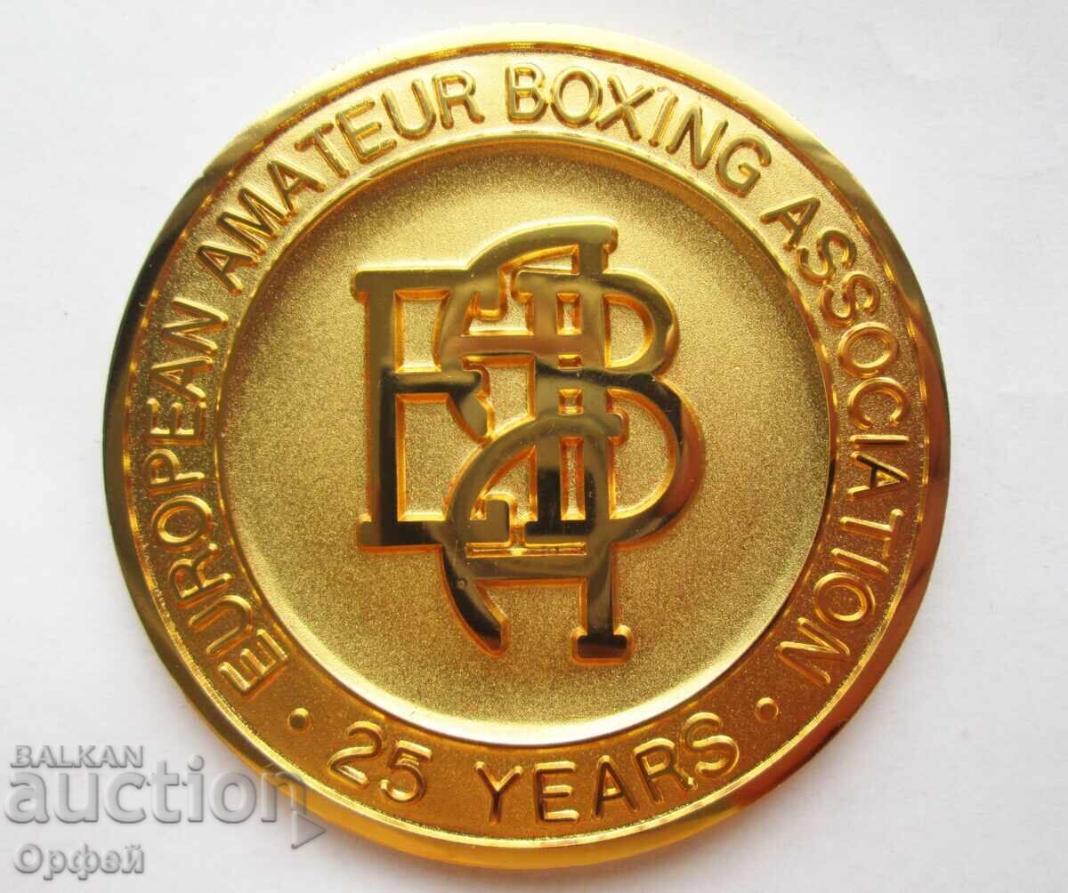 Medal boxing plaque 25 years European Amateur Boxing Association EABA - 5