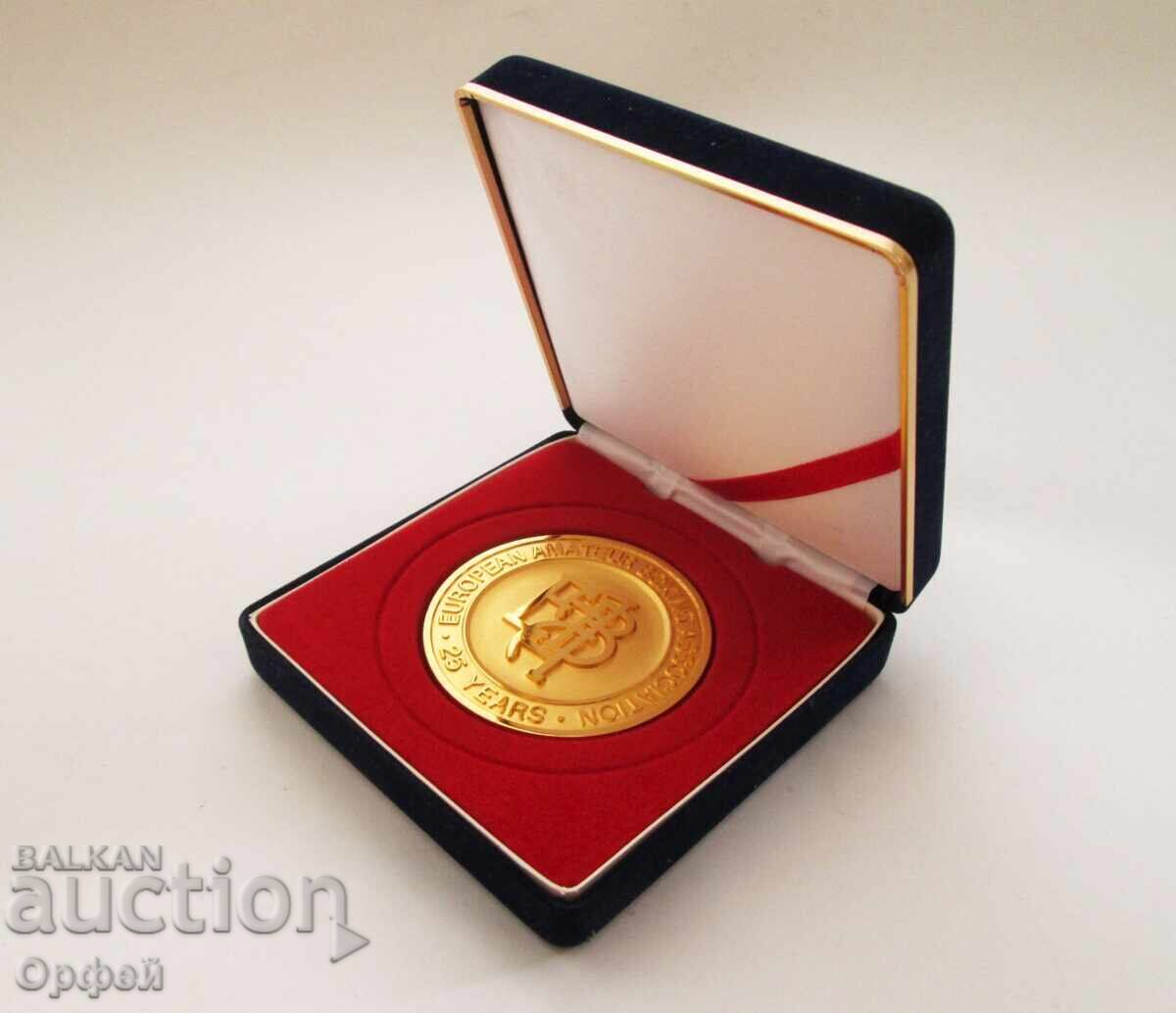 Medal boxing plaque 25 years European Amateur Boxing Association EABA