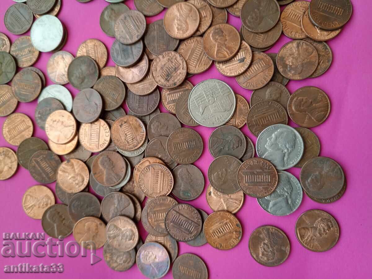 Παρτίδα από 227 νομίσματα και 6 χαρτονομίσματα ΗΠΑ με τιμή € 1.50 | 2.93 BGN