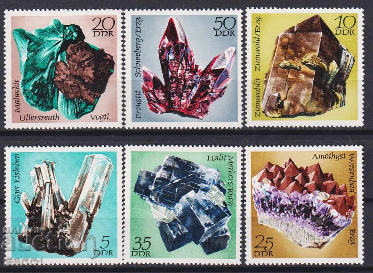 Mint stamps Minerals 1972 from GDR East Germany