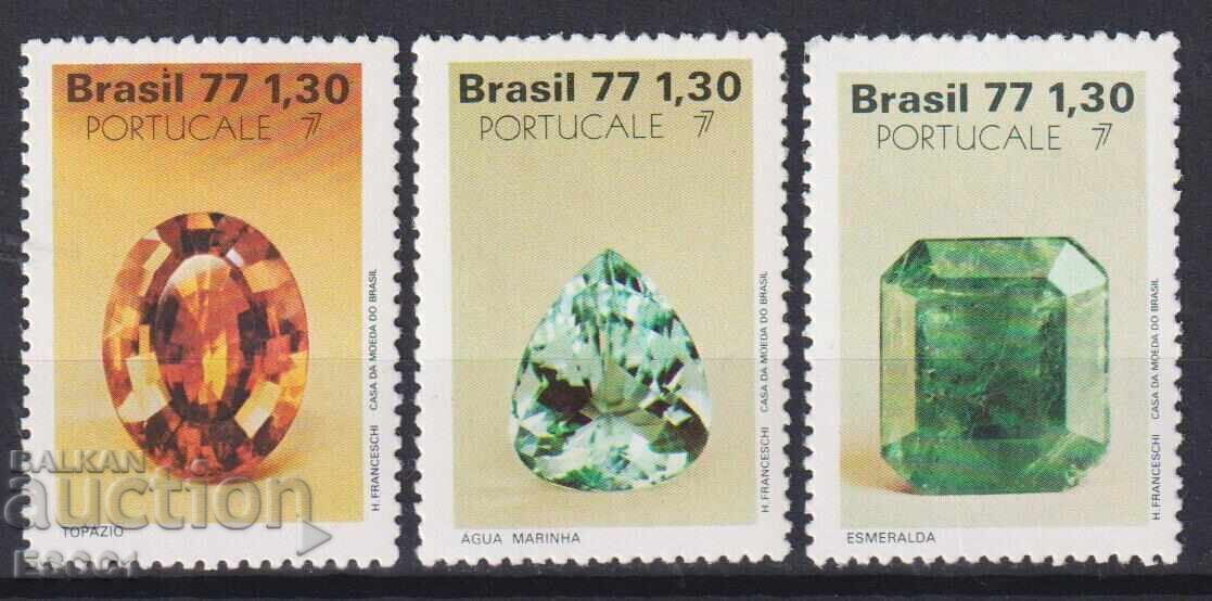 Mint stamps Minerals Gemstones 1977 from Brazil