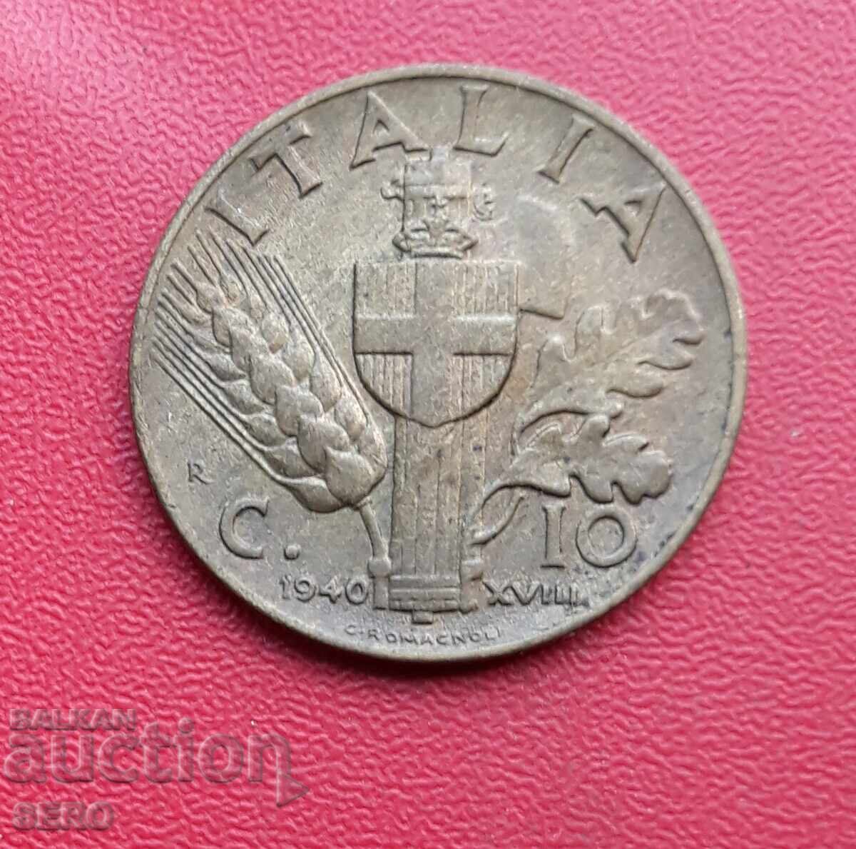 Италия-10 цента 1940/год 18/