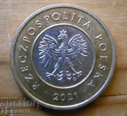 2 zloți 2021 - Polonia (bimetal) cu preț € 0.50 | 0.98 BGN 2 zloți 2021 - Polonia (bimetal) cu preț € 0.50 | 0.98 BGN