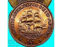 1/2 пени 1938 Великобритания колония Южна Африка Джордж VI