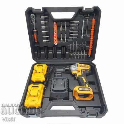Mașină de înșurubat cu impact pe acumulator KRAFT ROYAL 36V, 8Ah + 35 Piese