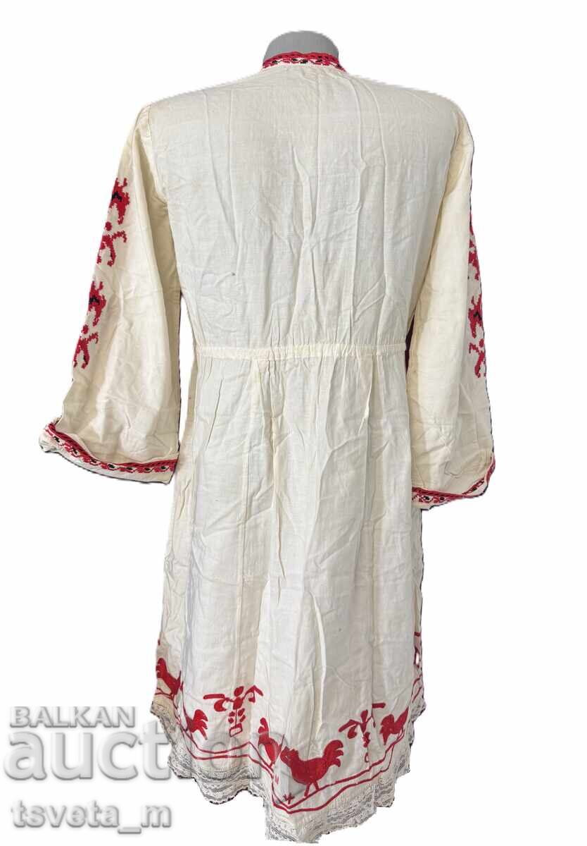 Delivery of Cotton women's shirt with handmade embroidery folk costume
