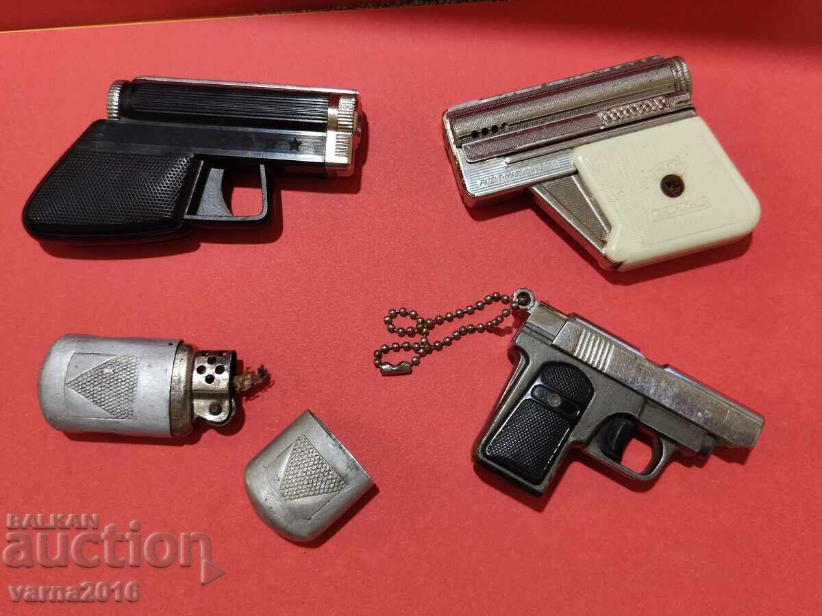 LOT OF 3 "PISTOL" TYPE LIGHTERS + GIFT with price € 100.00 | 195.58 BGN