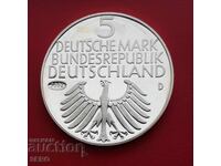 Medal-Germany-Replica of 5 marks 1952-silver plated 2004