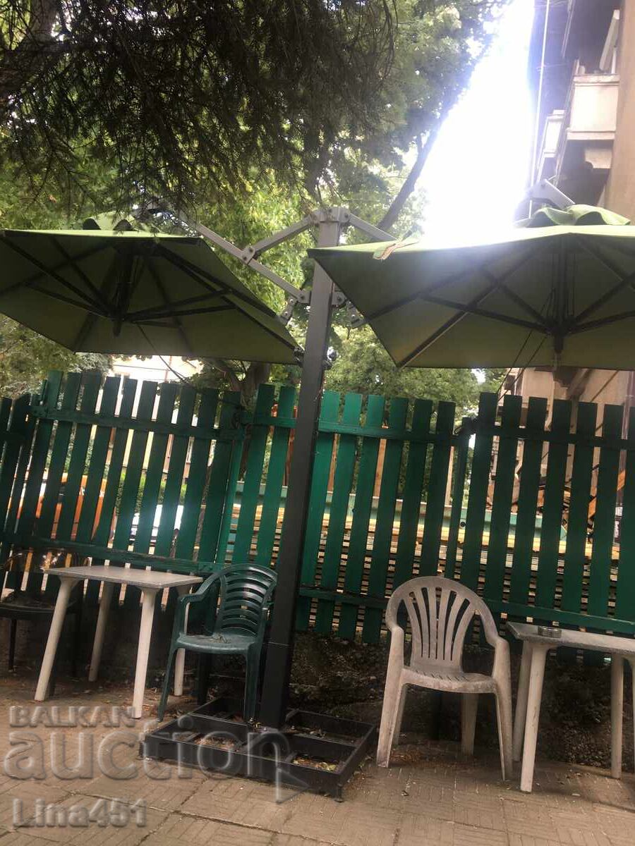 Double solid garden umbrella - 5