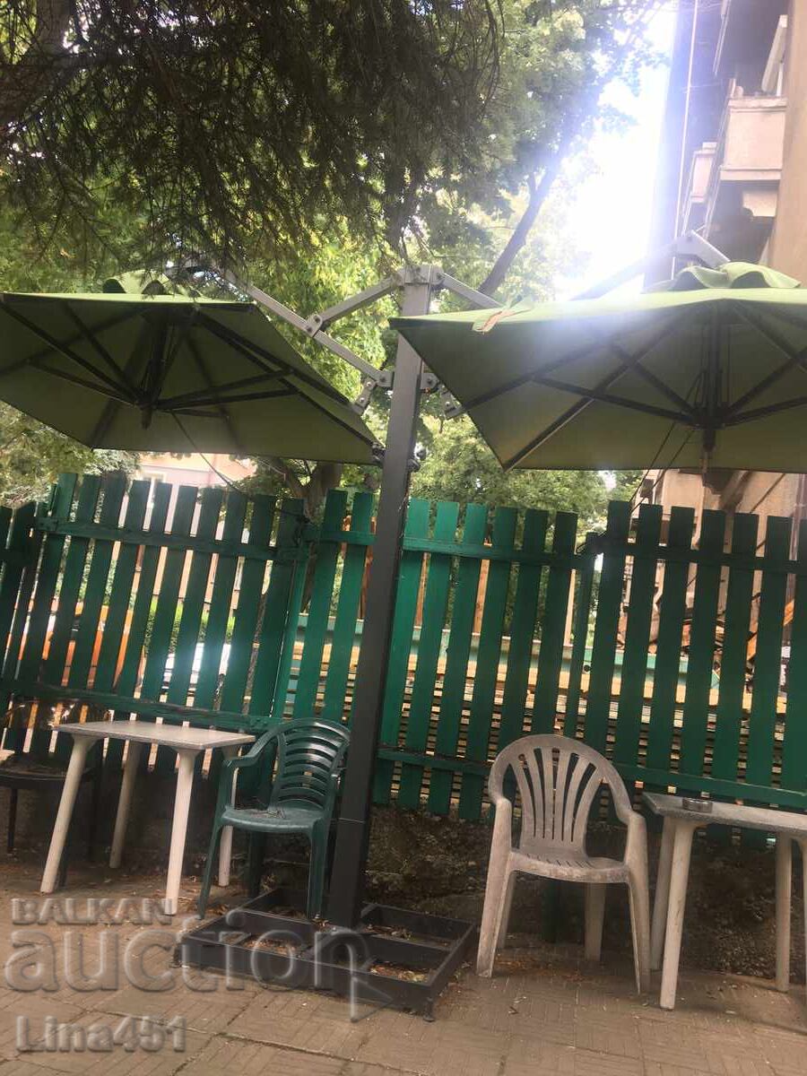 Double solid garden umbrella