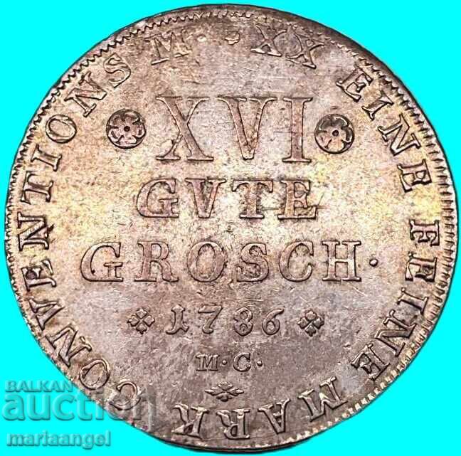 1/3 Thaler XVI good groschen 1786 Germany Brunswick silver - 6