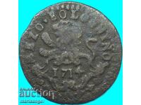 Mezzo Bologno 1714 Vatican Clement XI (1700-1721) 28 χιλιοστά Λιοντάρι