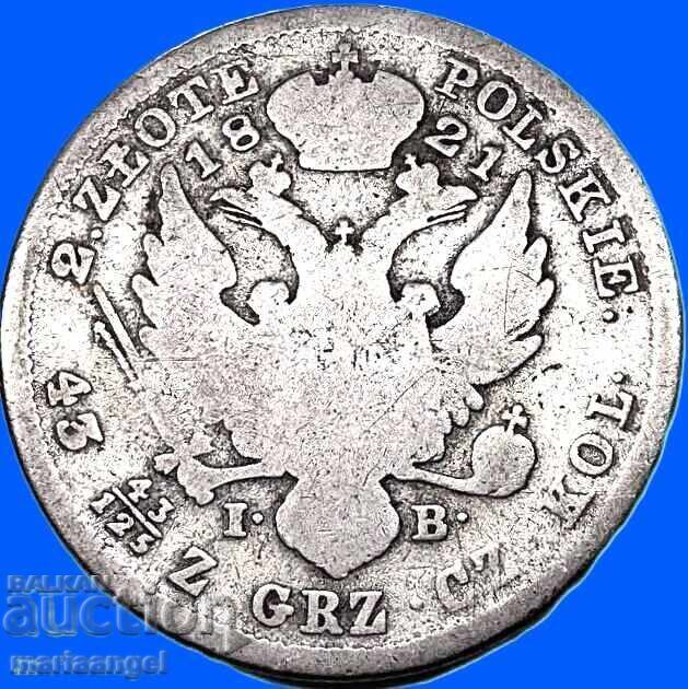 Poland 2 zlotys 1821 Russian Tsar and King of Poland Alexander I