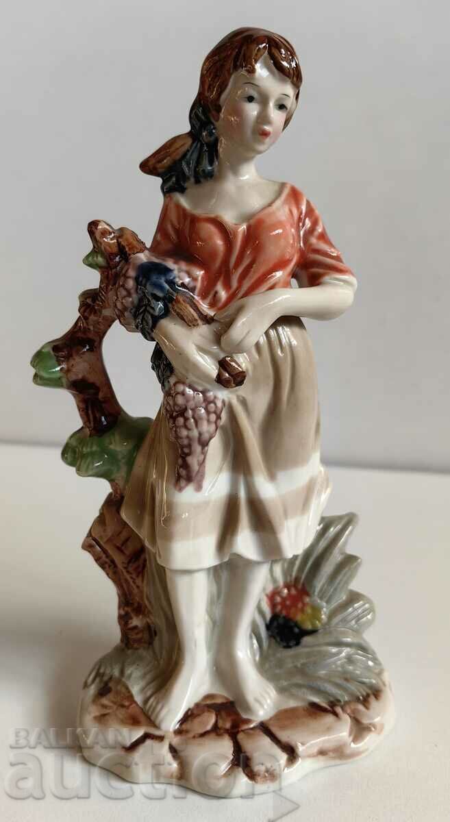 PORCELAIN FIGURE STATUETTE FIGURINE GRAPE GRAPE WOMAN