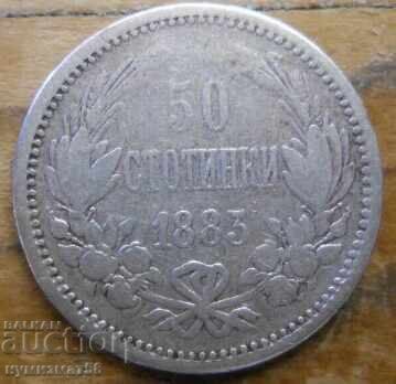 50 Stotinki 1883 - Bulgaria (Silver)