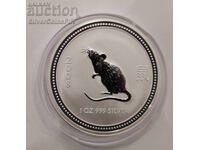 Ασημένιο νόμισμα 1 oz Έτος του Ποντικού 2008/2007 Lunar Αυστραλία