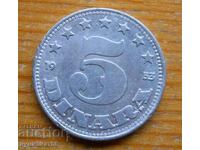 5 dinari 1953 - Iugoslavia