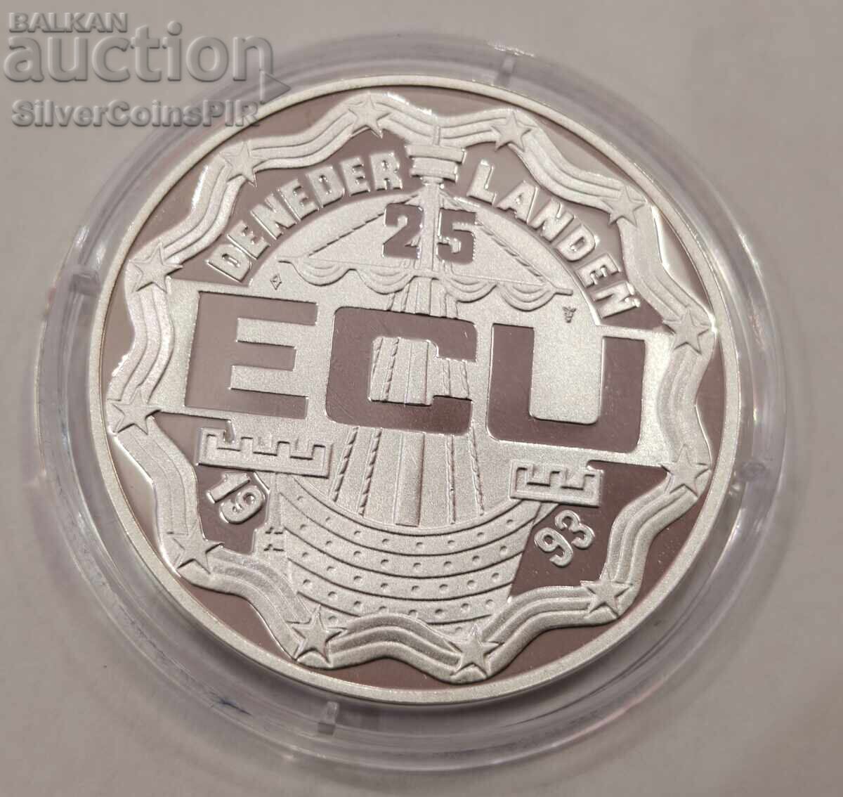 Argint 25 ECU Tratatele de la Maastricht 1993 Țările de Jos - 5
