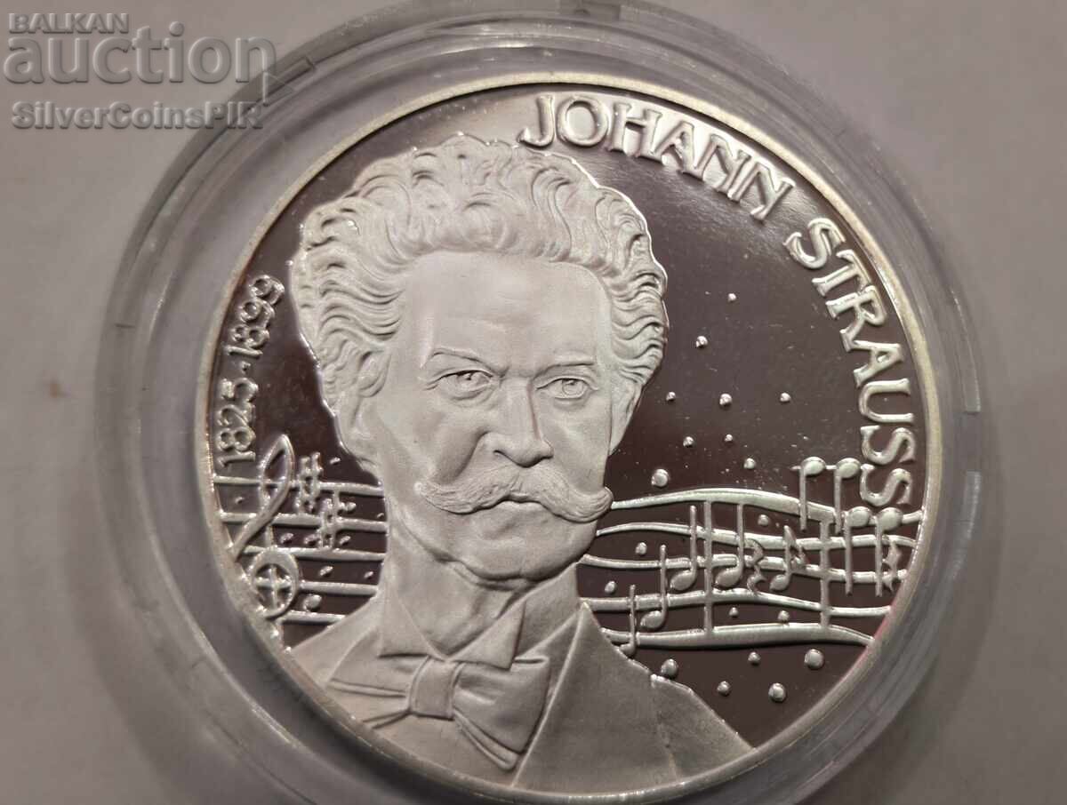 Silver 25 ECU Johann Strauss 1995 Austria with price € 0.01 | 0.02 BGN Silver 25 ECU Johann Strauss 1995 Austria with price € 0.01 | 0.02 BGN