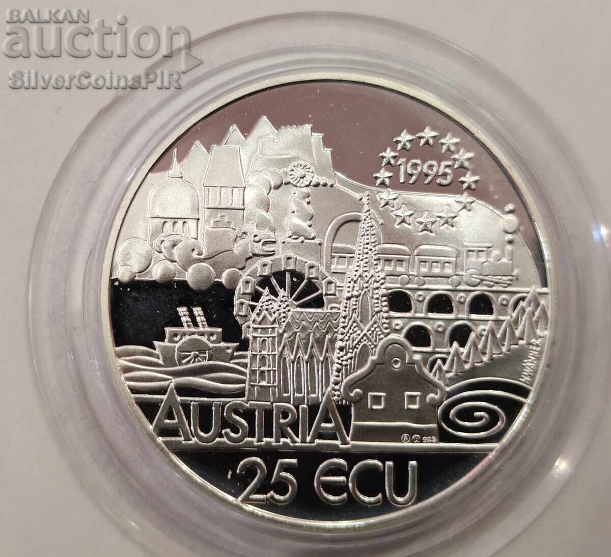 Auction Silver 25 ECU Johann Strauss 1995 Austria Auction Silver 25 ECU Johann Strauss 1995 Austria