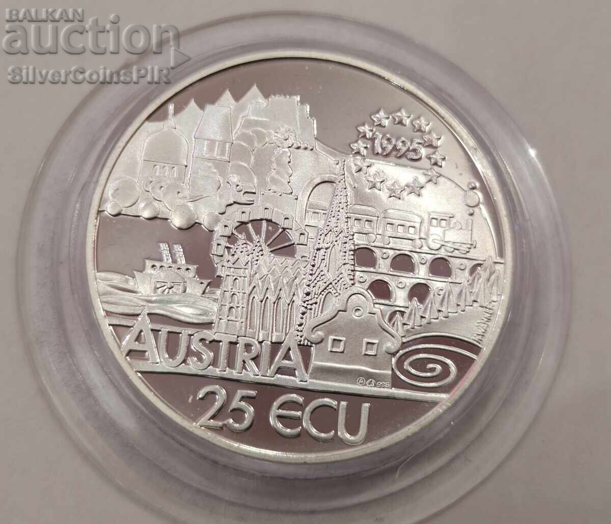 Delivery of Silver 25 ECU Johann Strauss 1995 Austria Delivery of Silver 25 ECU Johann Strauss 1995 Austria