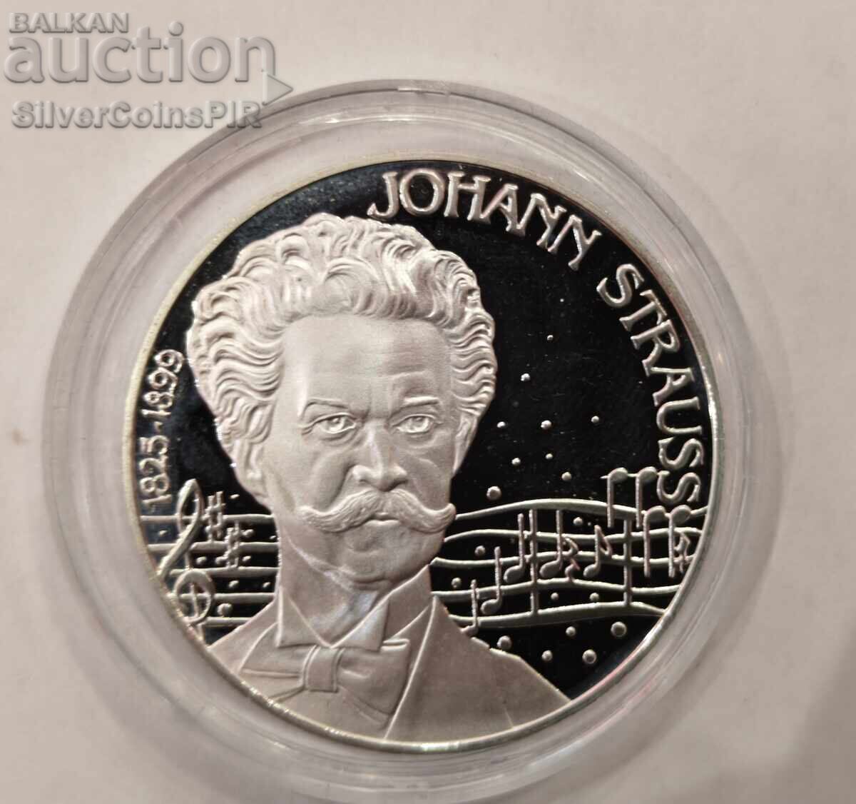 Silver 25 ECU Johann Strauss 1995 Austria Silver 25 ECU Johann Strauss 1995 Austria
