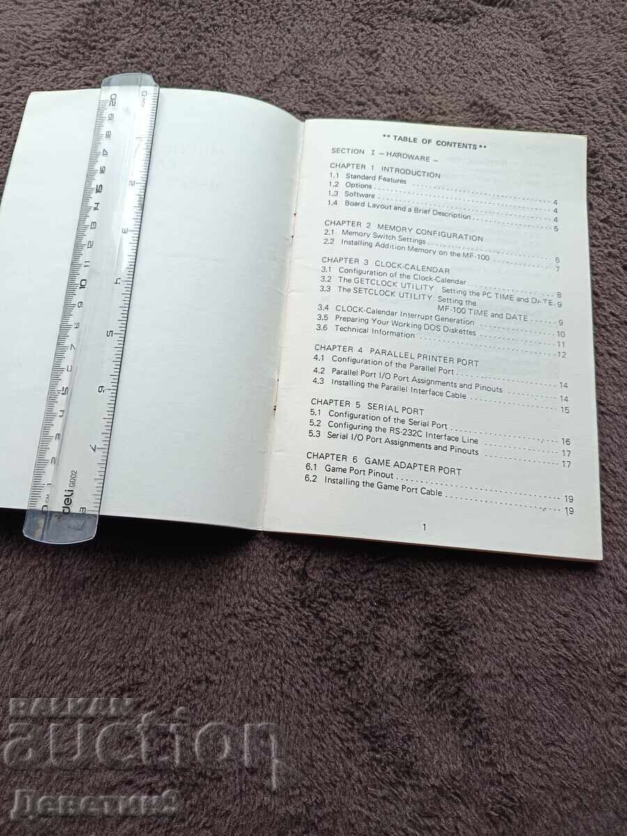 Auction MF-100 Card - user's manual 1984-89 Auction MF-100 Card - user's manual 1984-89