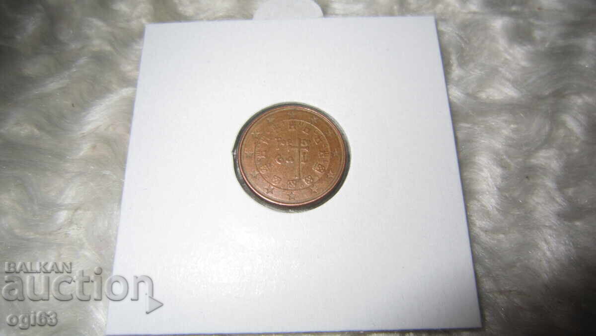 1 cent de euro Portugalia 2002 cu preț € 10.00 | 19.56 BGN