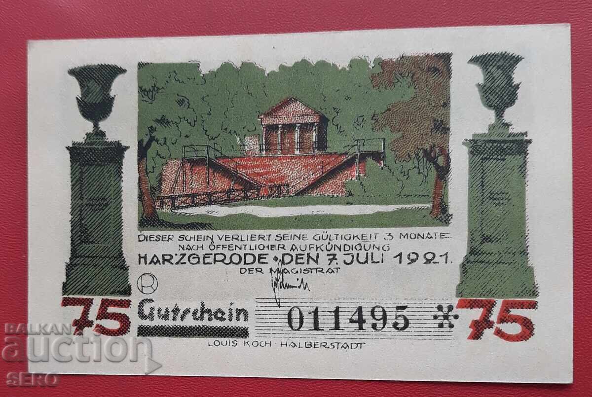 Banknote-Germany-Saxony-Alexisbad-75 Pfennig 1921