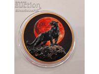 Мед 1 oz Черна Пантера Раунд Диви Животни