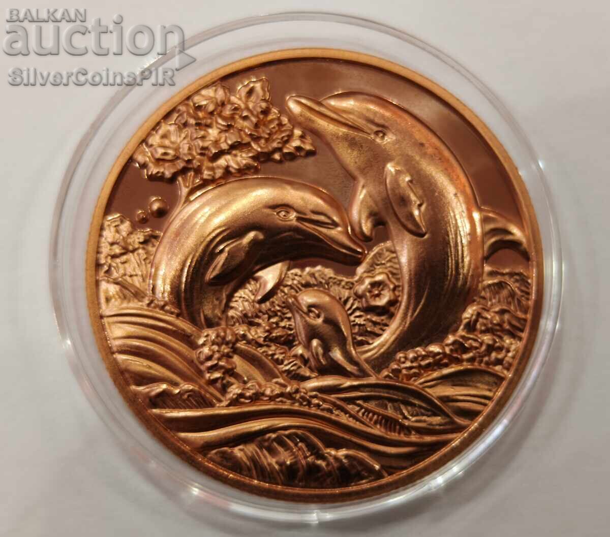 Monedă 1 oz Delfini Round Animale Sălbatice