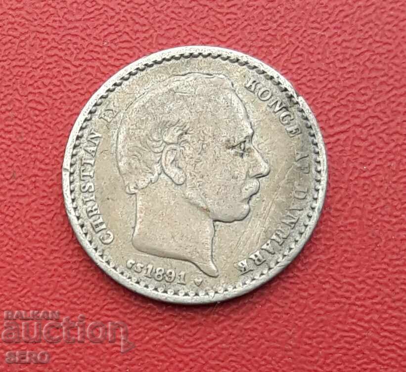 Denmark-25 øre 1891-silver with price € 4.01 | 7.84 BGN