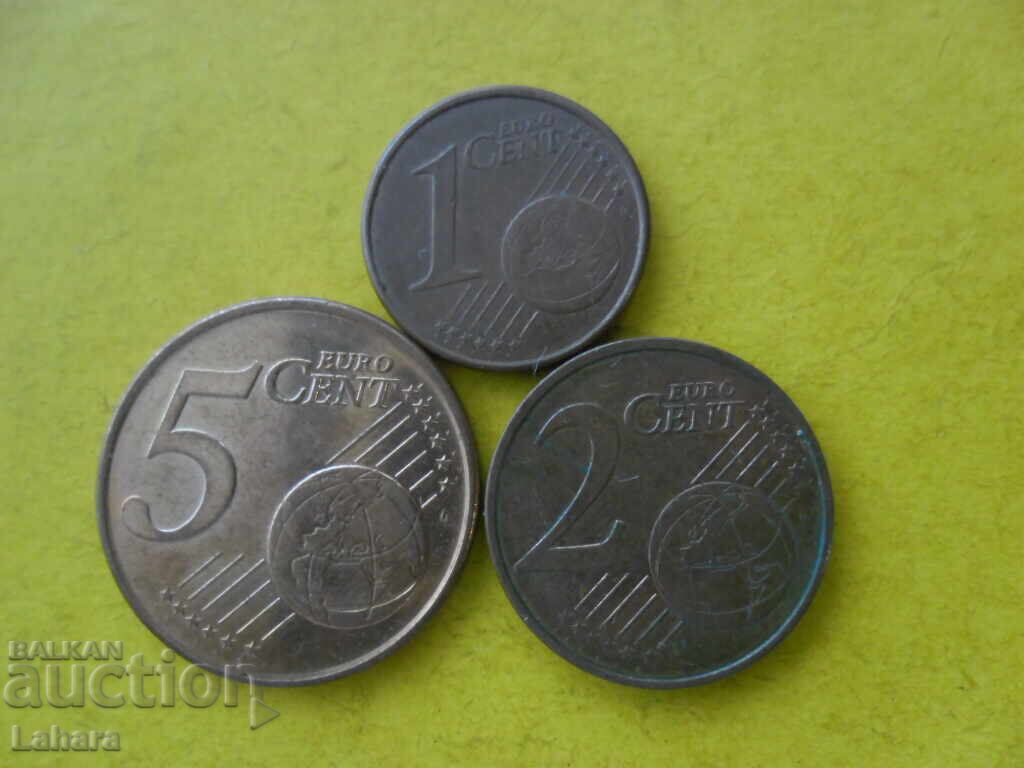 1, 2 και 5 λεπτά 2012 Ελλάδα με τιμή € 0.01 | 0.02 BGN