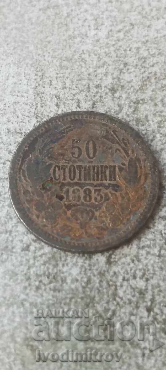 50 de cenți 1883 Argint