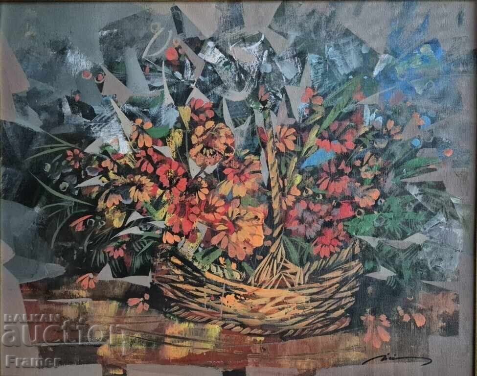 Yordan Yordanov Natură moartă Flori circa 2005. Culori de ulei cu preț € 540.00 | 1056.15 BGN